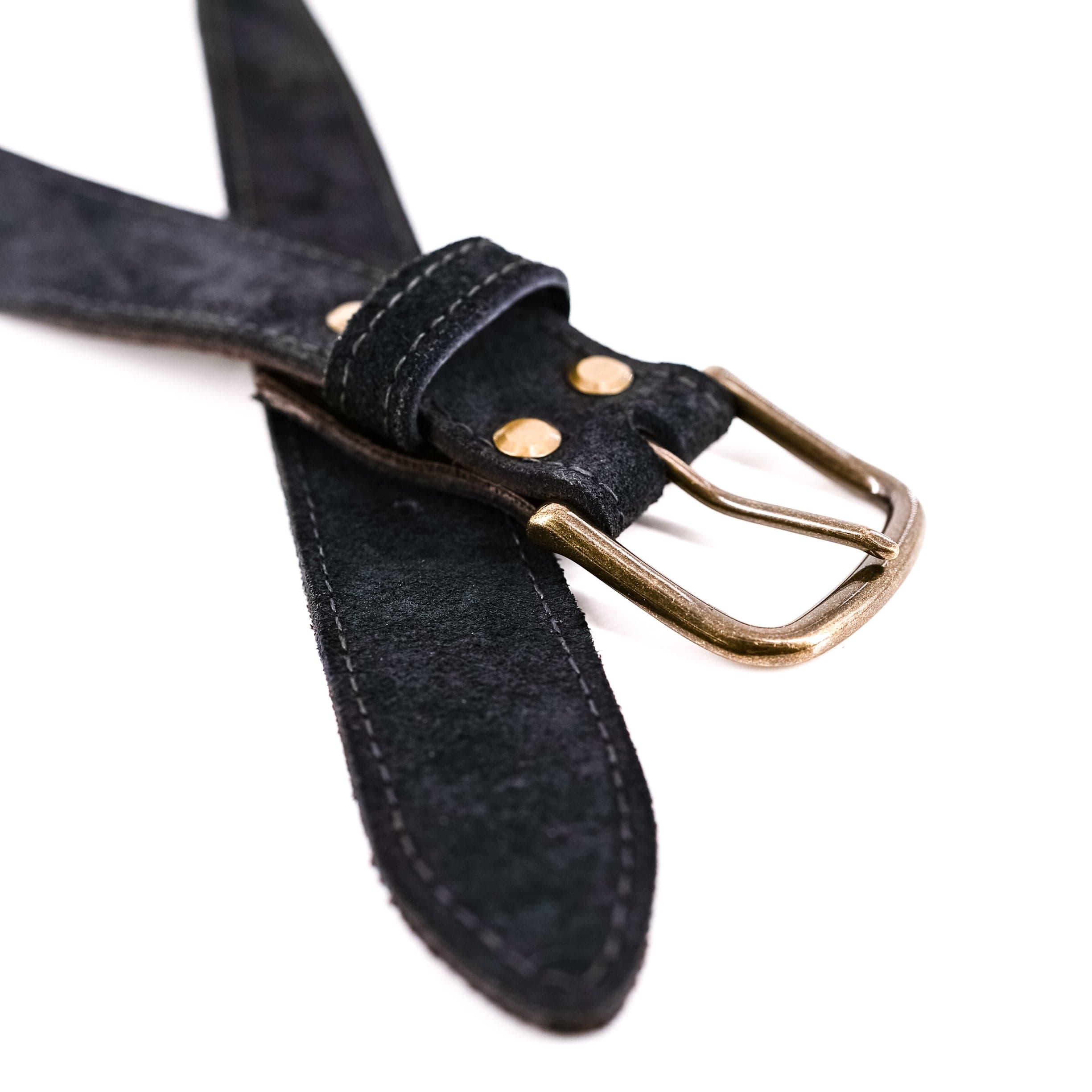 Rough Black Leather Belt - Image 4