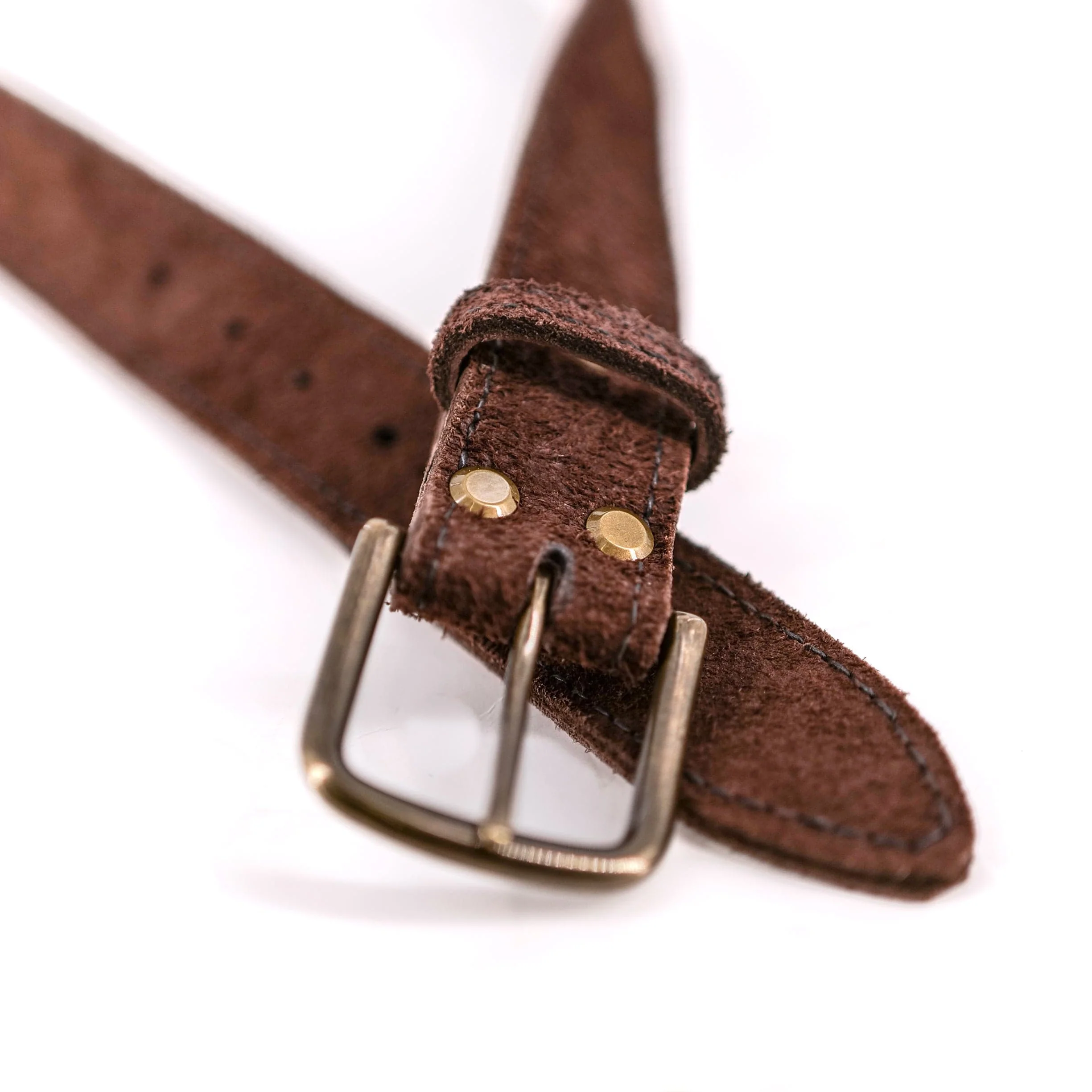 Rough Brown Leather Belt - Image 3
