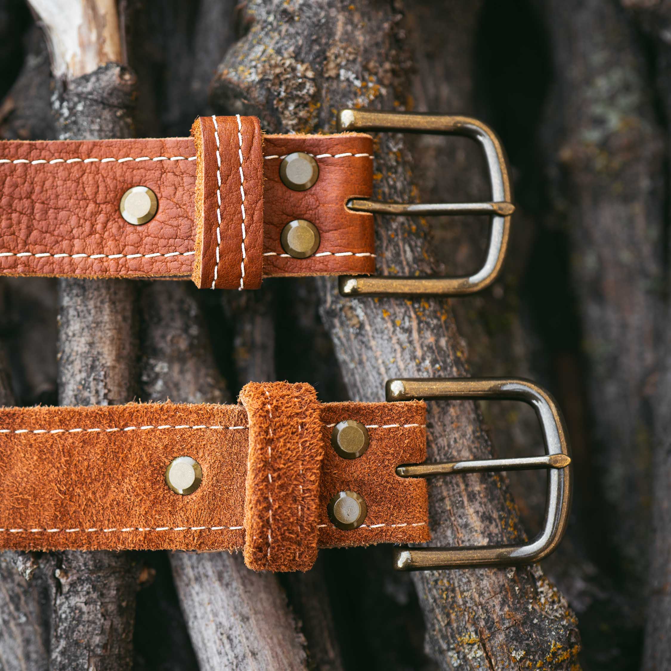 Rough Canyon Bison Leather Belt - Image 5