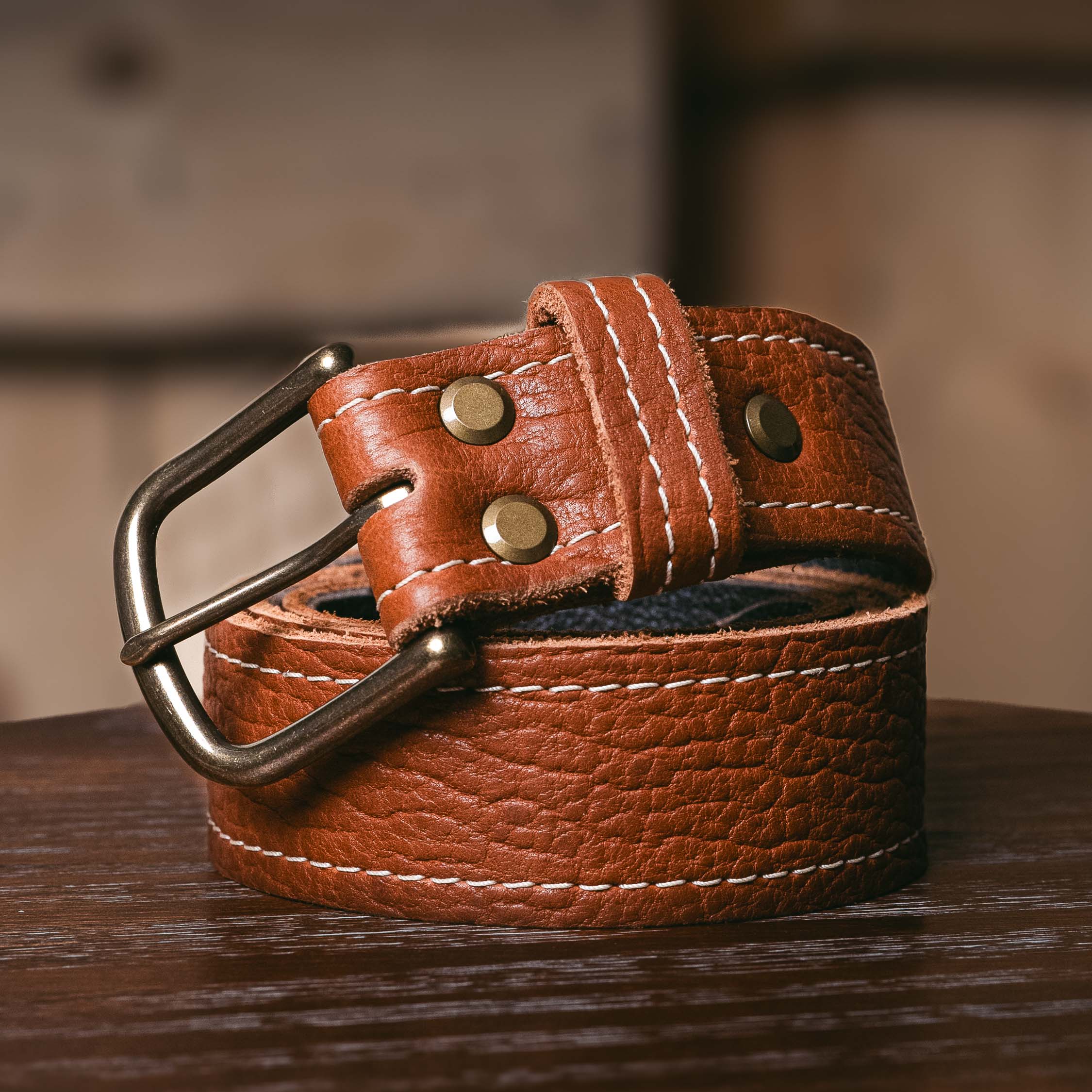 Smooth Canyon Bison Leather Belt - Image 6