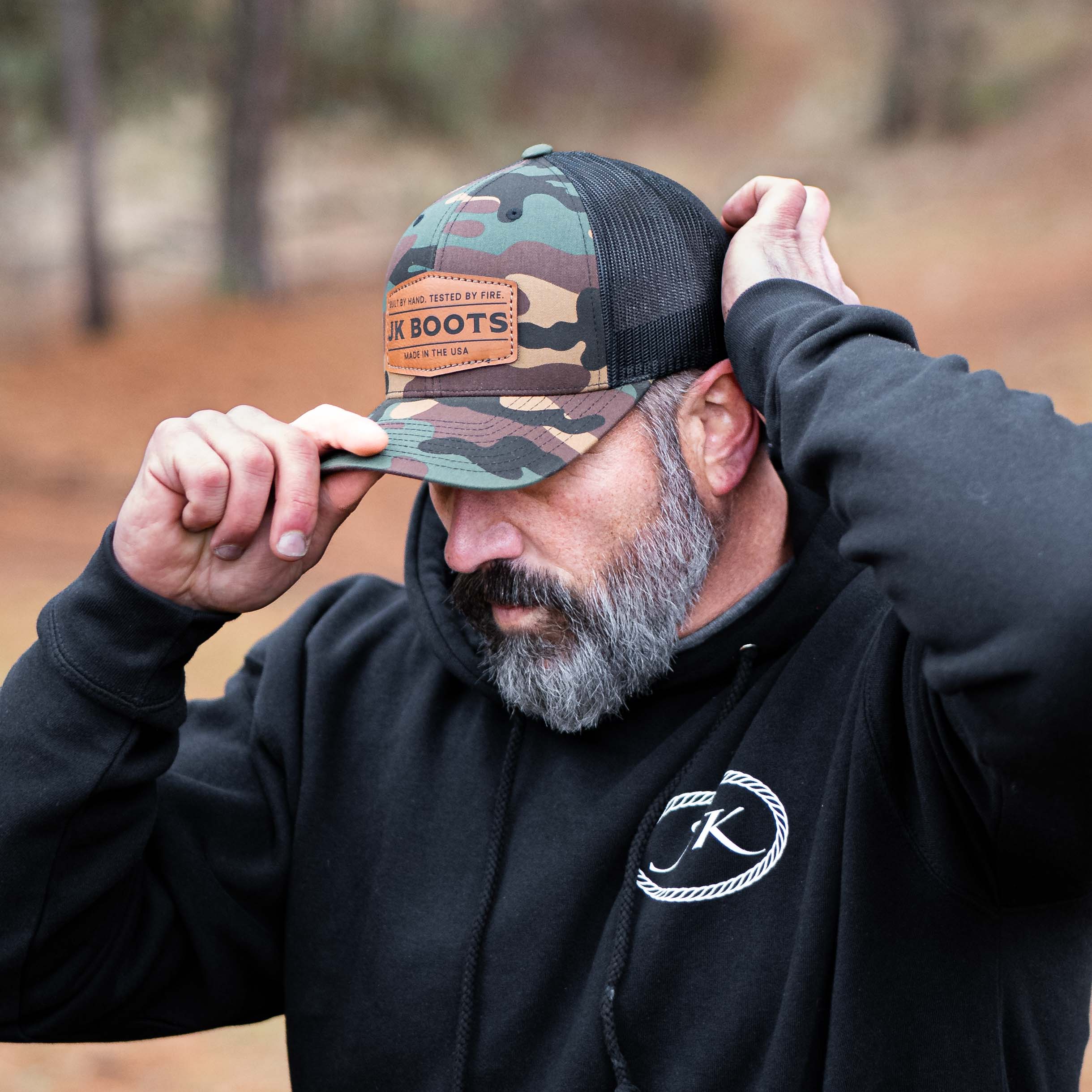 Leather Patch Snapback - Camo - Image 11