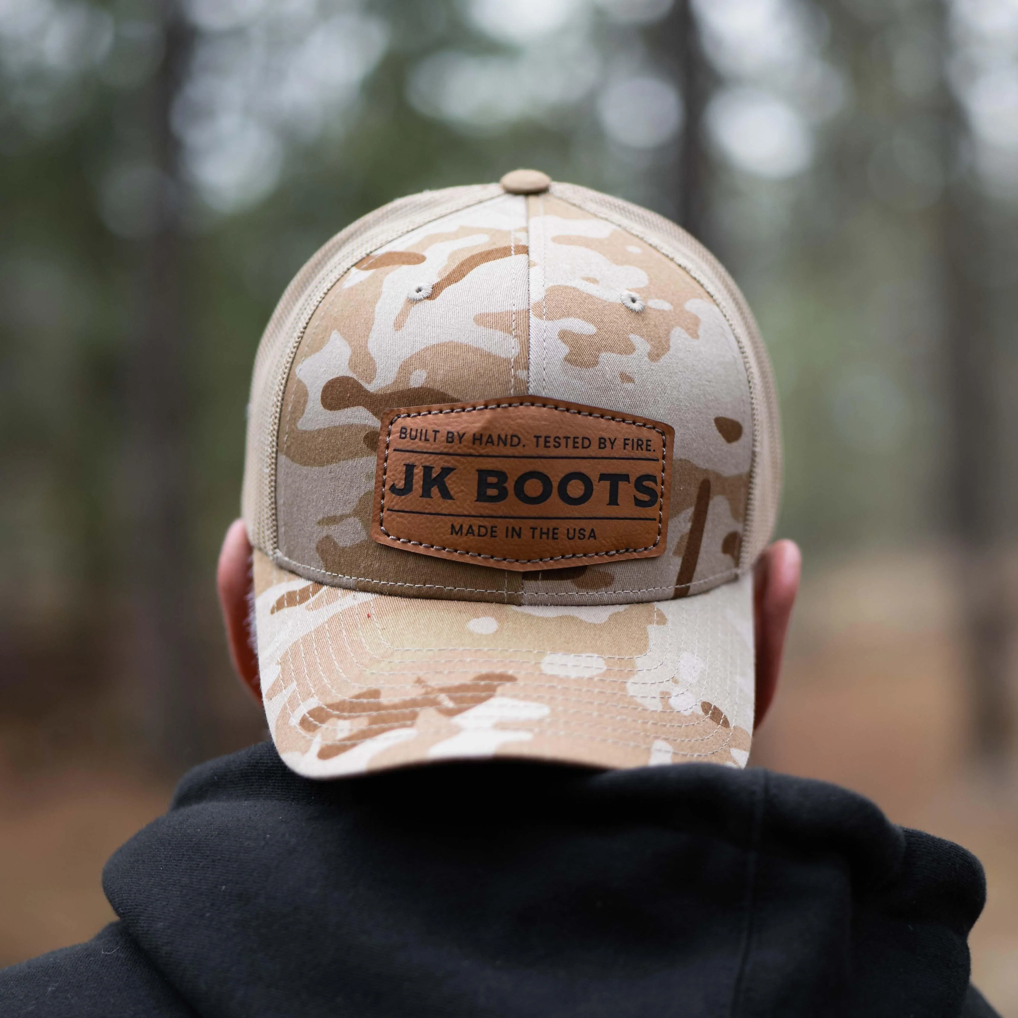 Leather Patch Snapback - Camo - Image 4
